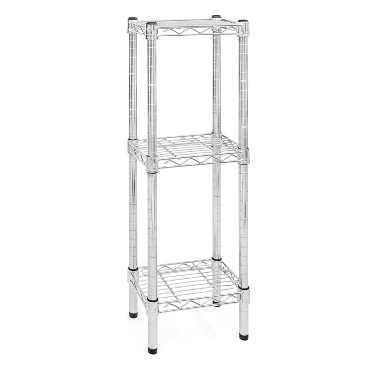 Shelving Inc. 8" d x 12" w Chrome Wire Shelving with 3 Tier Shelves