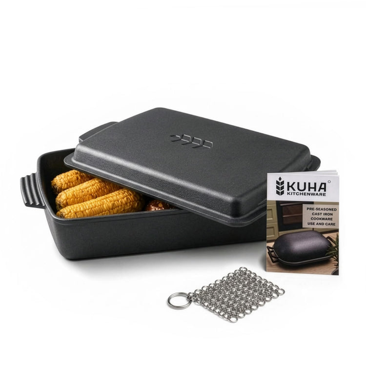 2-in-1 Square Cast Iron Dutch Oven | Skillet & Casserole Dish | 6 QT