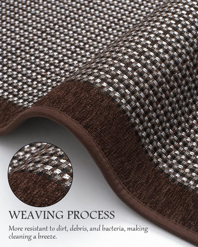 PADOOR Kitchen Rugs and Mats Non Skid Washable - Non Slip Absorbent Kitchen Runner Rugs for Floor, Machine Washable Standing Mats for in Front of Sink,Entryway,Entrance,Door(20"x70",Dark Brown)