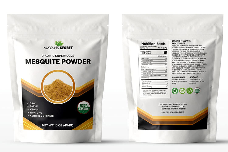 Mesquite Powder USDA Certified Non GMO, Vegan Protein Superfood Natural Fiber - Perfect for Smoothies and Baking 16 Ounces - Nestoria