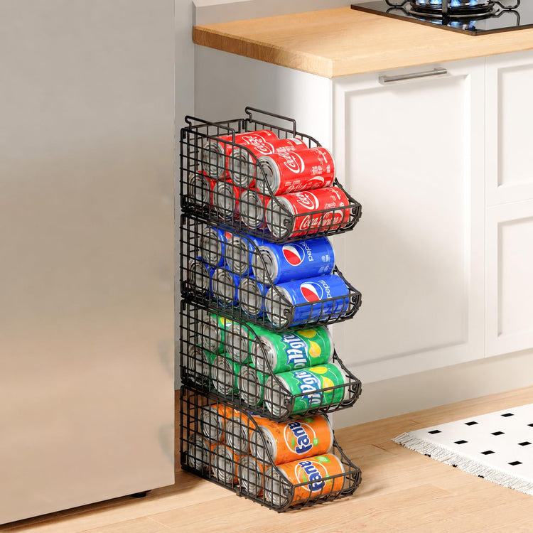 4 Pack Stackable Can Rack Organizer for Kitchen Pantry (4 Count)