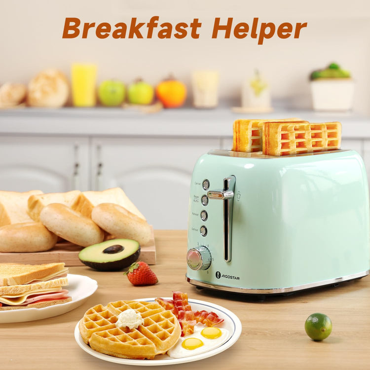 Toaster 2 Slice Retro Toaster Stainless Steel