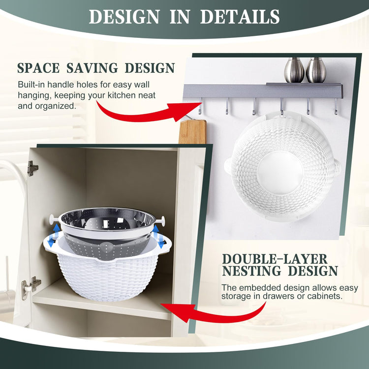 4 1 Colander with Bowl Set