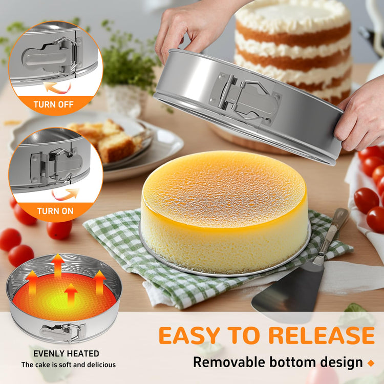 7 Inch 304 Stainless Steel Springform Pan with Removable Bottom
