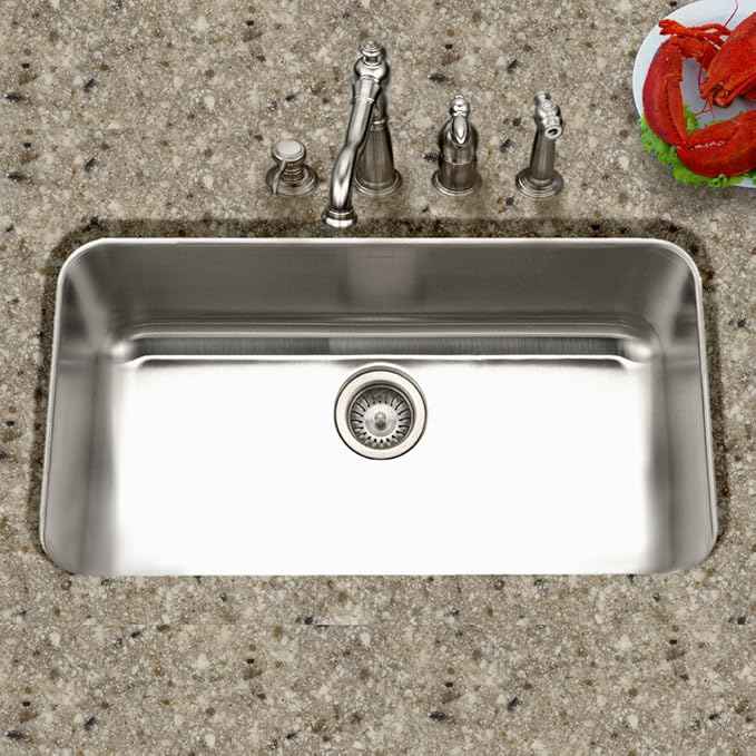 Houzer Medallion Stainless Steel Kitchen Sink - 31 Inch Undermount Single Bowl Sink, Durable & Versatile, Essential for Home & Apartment, Nested 20-Pack - MGS-3018-20