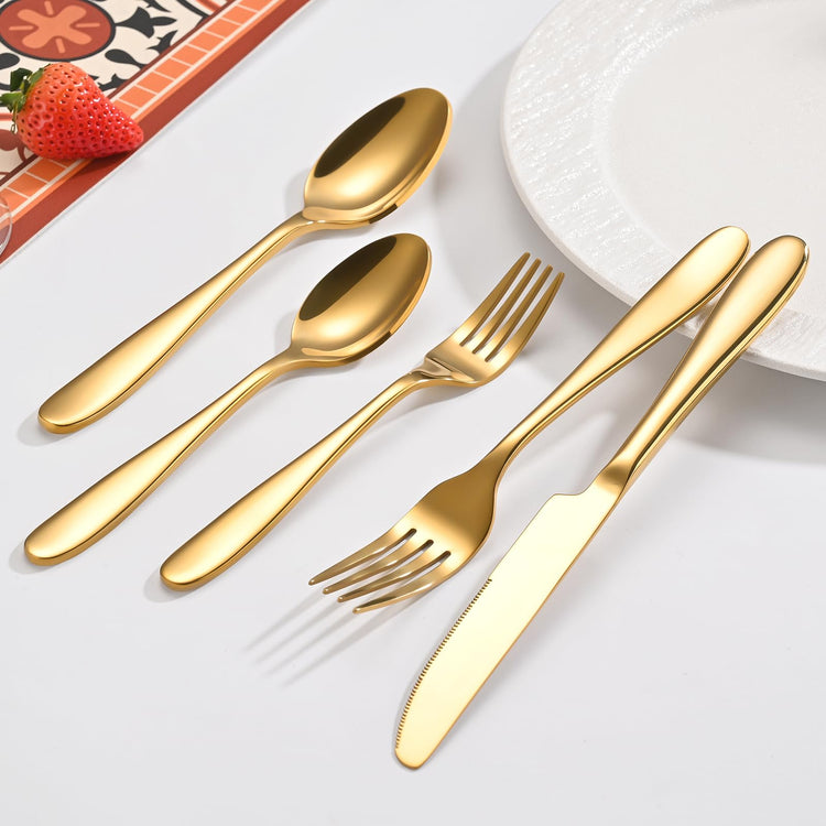 40 Piece Gold Silverware Set (40 Count)