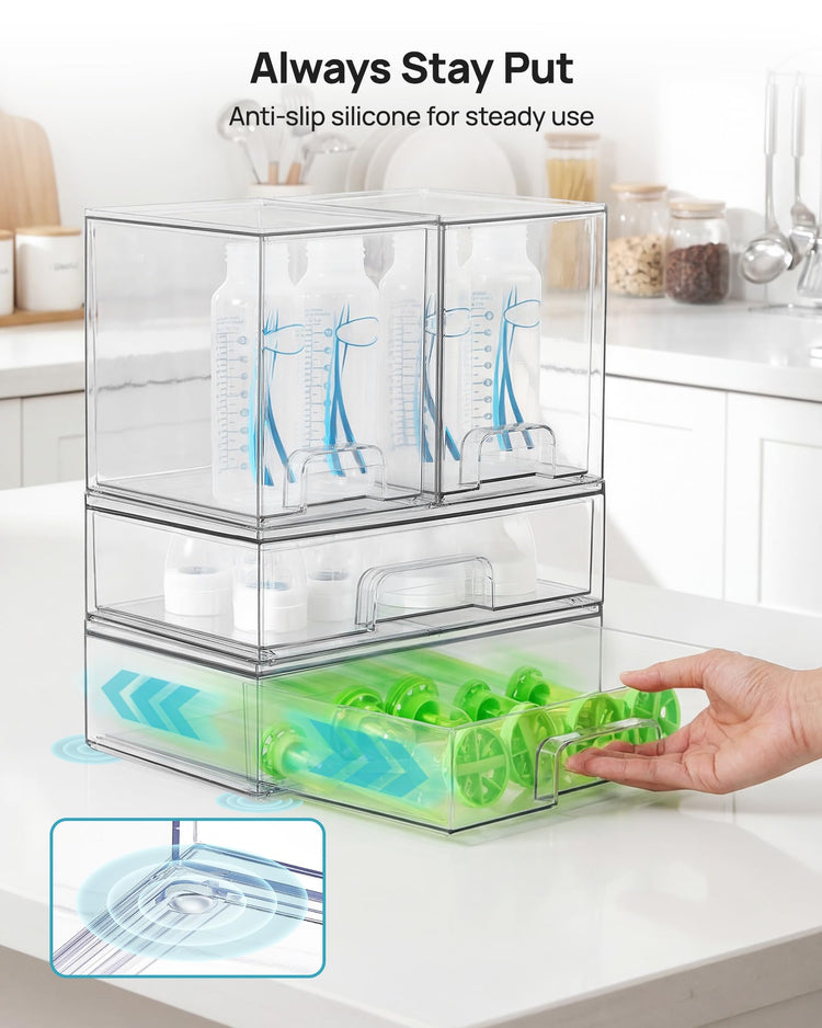 Clear Stackable Storage Drawers Set of 4 (4 Count)