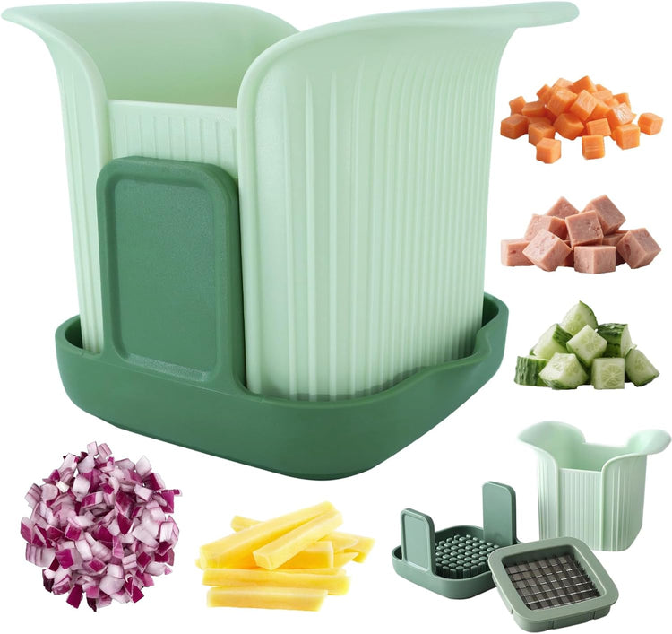 Suuker Onion Chopper with Base,Potato French Fry Cutter,Fruit and Vegetable Slicer,Kitchen Gadgets for Potatoes,Vegetable Chopper,Mandoline Slicer for Kitchen,Food Cutter,Tomato Dicer
