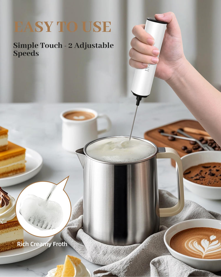 Rechargeable Milk Frother with Cover