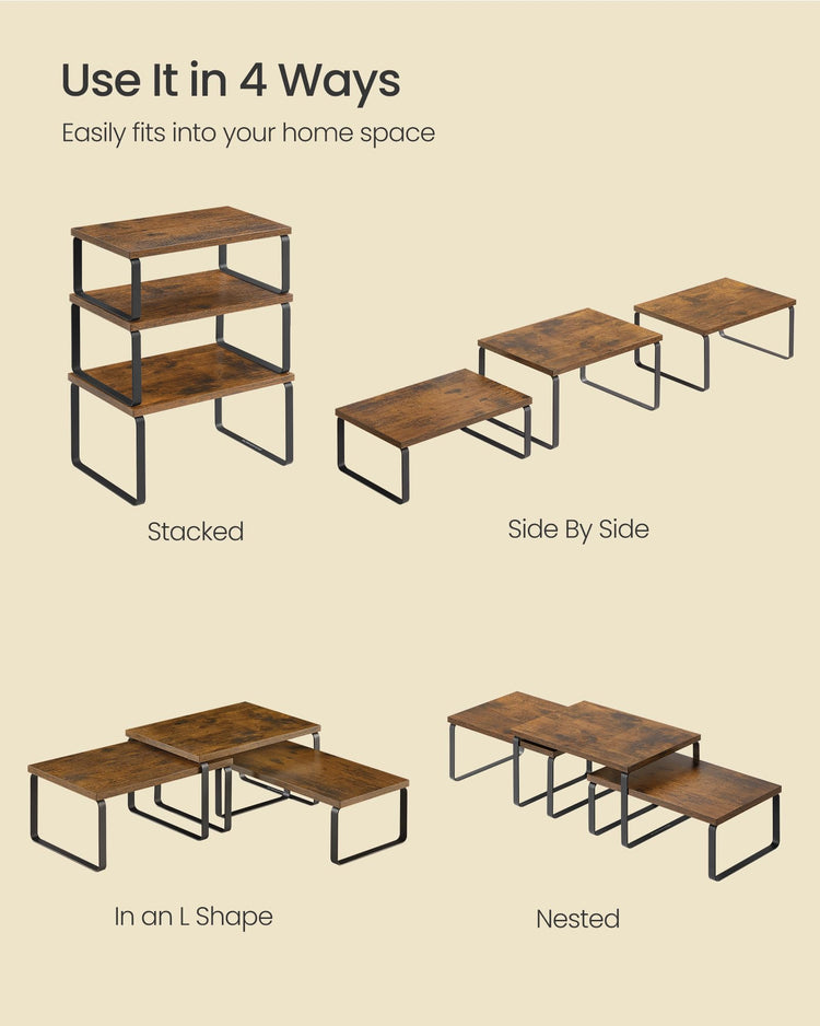 Cabinet Organizer Shelf (3 Count)