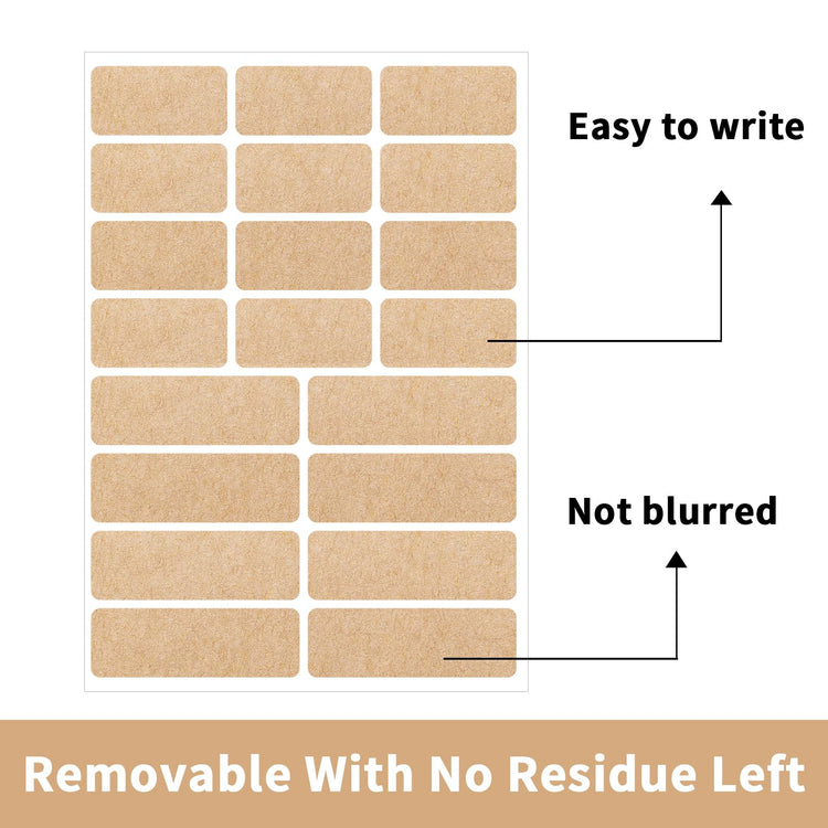 Kraft Label Stickers Removable Writable Gift Labels