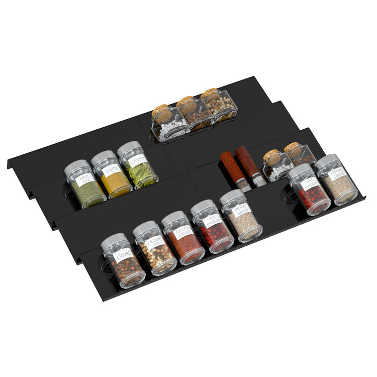 Acrylic Spice Drawer Organizer Rack Adjustable From 12 Inch to 24 Inch Wide