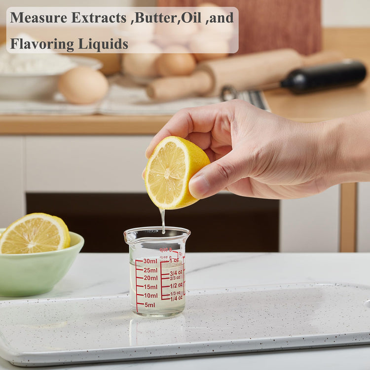 Glass Measuring Cups with V (2 Count (1 fl oz each))