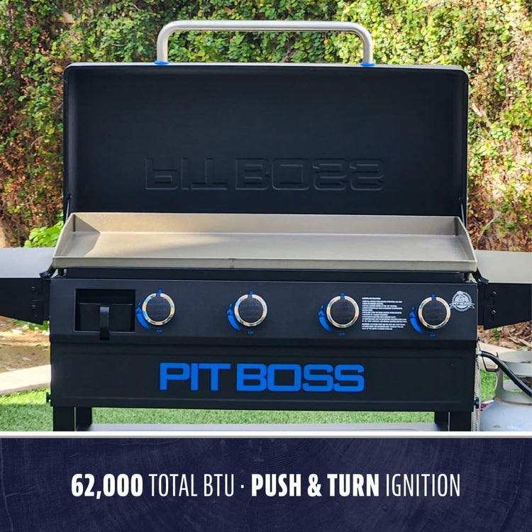 4 Burner Propane Gas Deluxe Fold & Go Portable Griddle Grill with Hard Cover