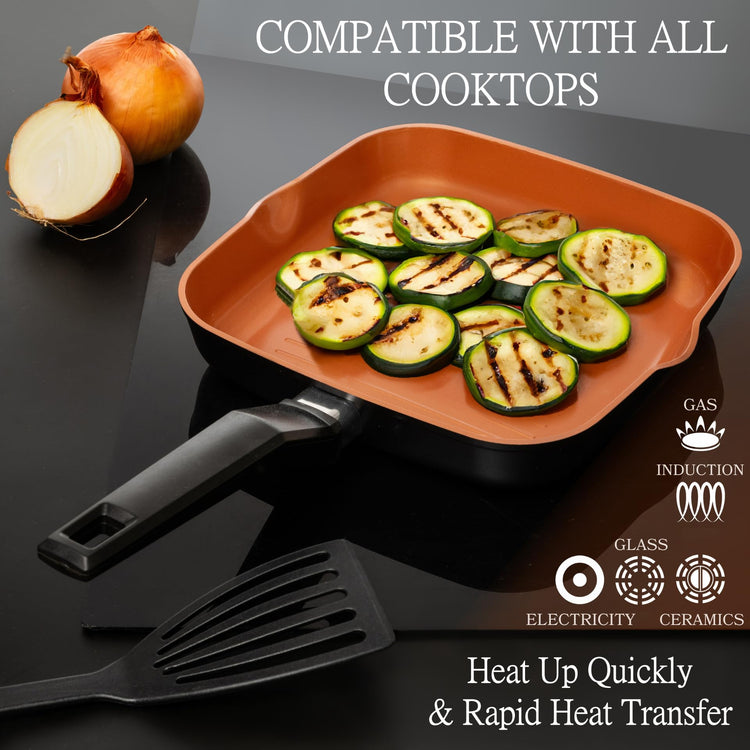 9.5" Grill Pan For Indoor Cooking