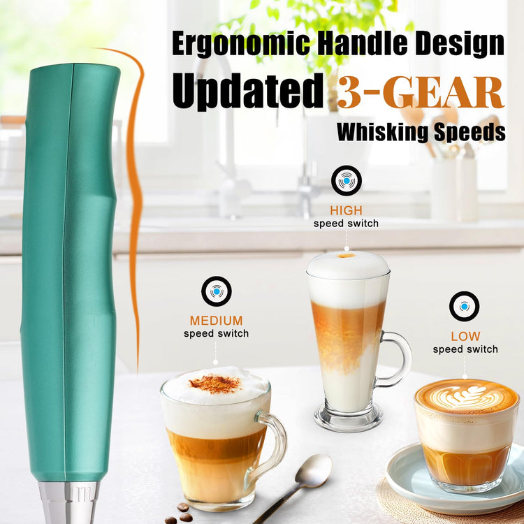 Green Milk Frother Wand for Coffee