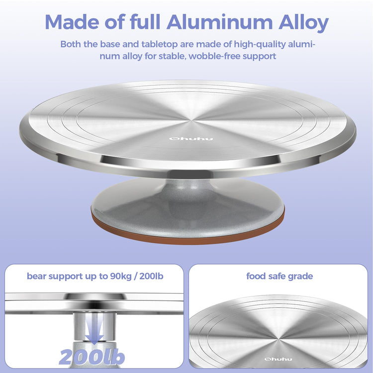 Cake Stand Aluminium 12''Cake Turntable Decorating Bakery Supplies