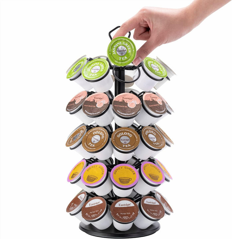 Rice rat K-Cup Storage Coffee Capsules Pod Holder Carousel Capsule Display Storage for k-cup(45 pods-5 tiers)