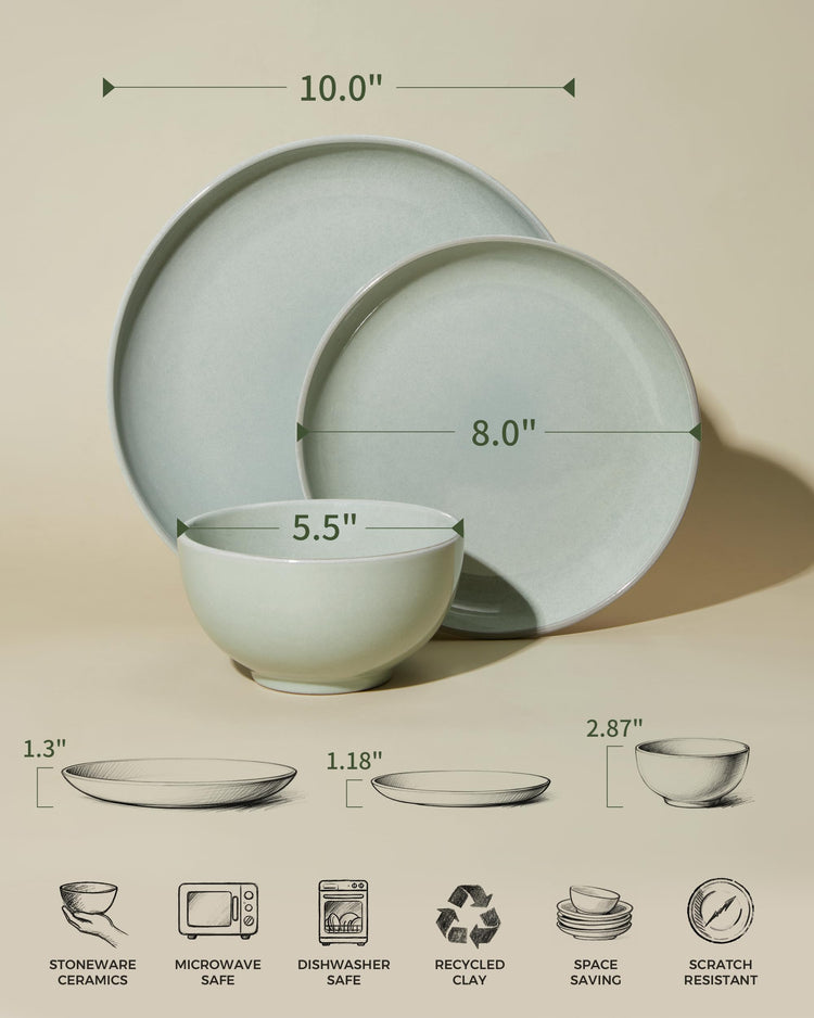 Stoneware Dinnerware Sets for 4