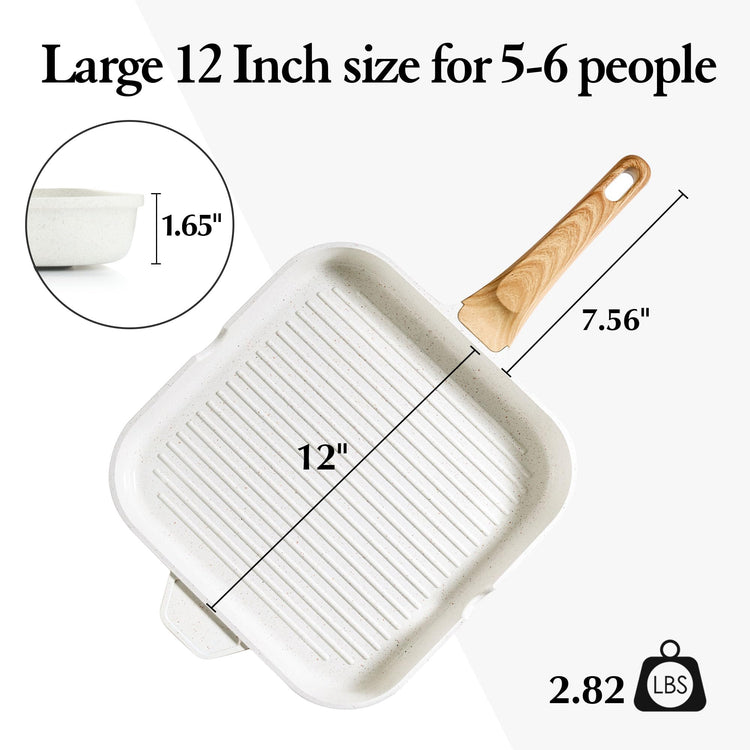Nonstick Ceramic Grill Pan for Stove Tops