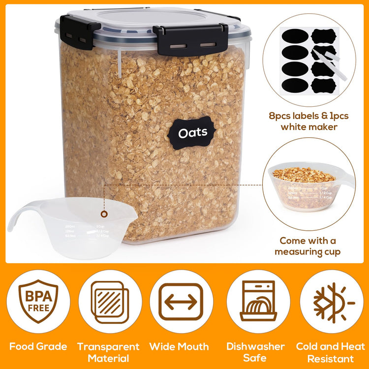4 Pack 5.3L Thick Flour Sugar Storage Containers for Pantry (4 Count)