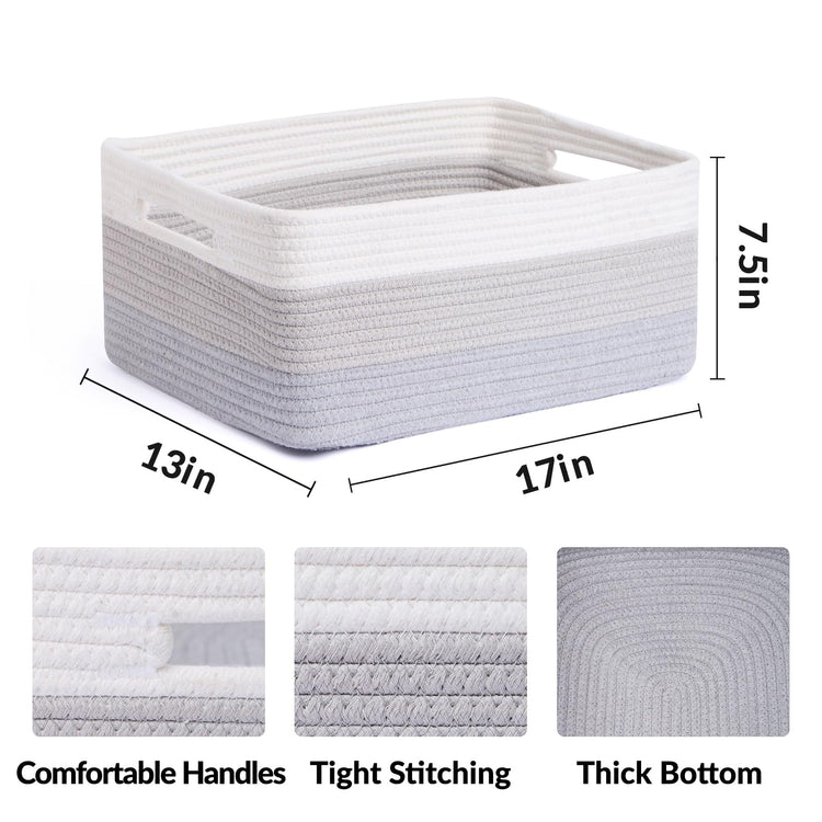 Large Storage Baskets for Shelves (3 Count)
