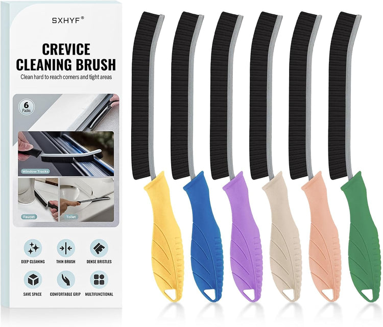 SXhyf Crevice Cleaning Brush - Grout Scrub Brush, House Cleaning Supplies, Gap Cleaning Tools, Home Essentials, Gifts for Women Men, Hard Bristle Crevice Cleaner Brush for Household Use, Bathroom