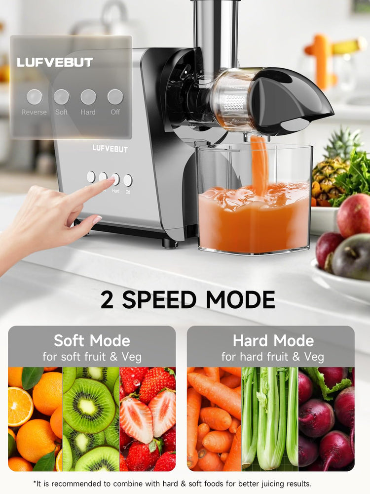Slow Juicer Machine for Vegetables and Fruits Cold Press Masticating Extractor Celery Wheatgrass Leafy Greens Carrot Ginger Beet