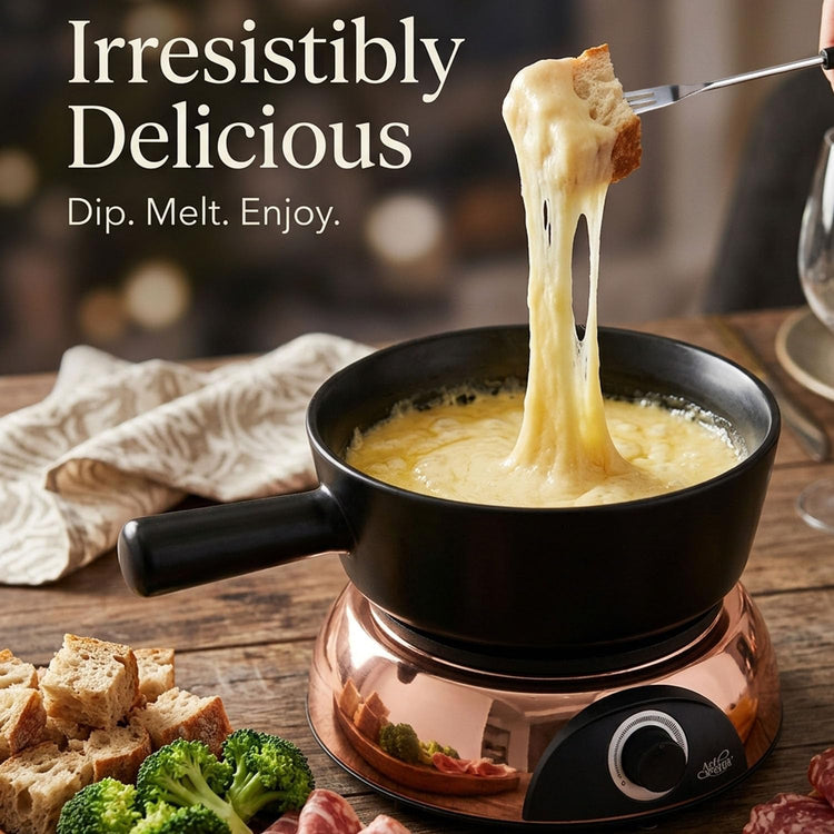 Electric Dip Warmer & Fondue Pot with Adjustable Temperature