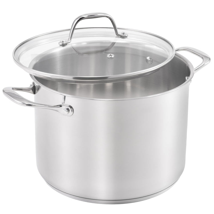 8 Quart Stainless Steel Stock Pot with Glass Lid