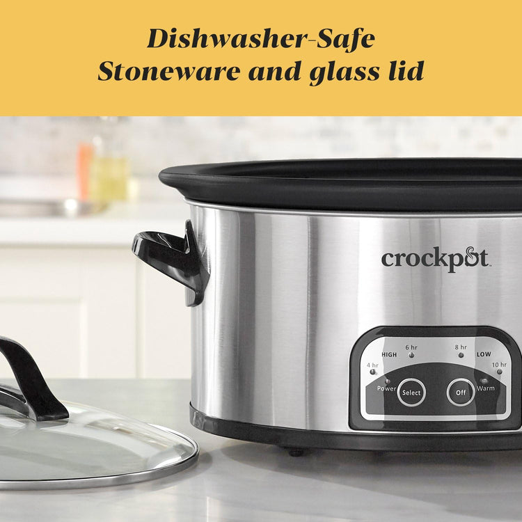 6 Quart Programmable Slow Cooker with Timer and Auto Food Warmer Setting