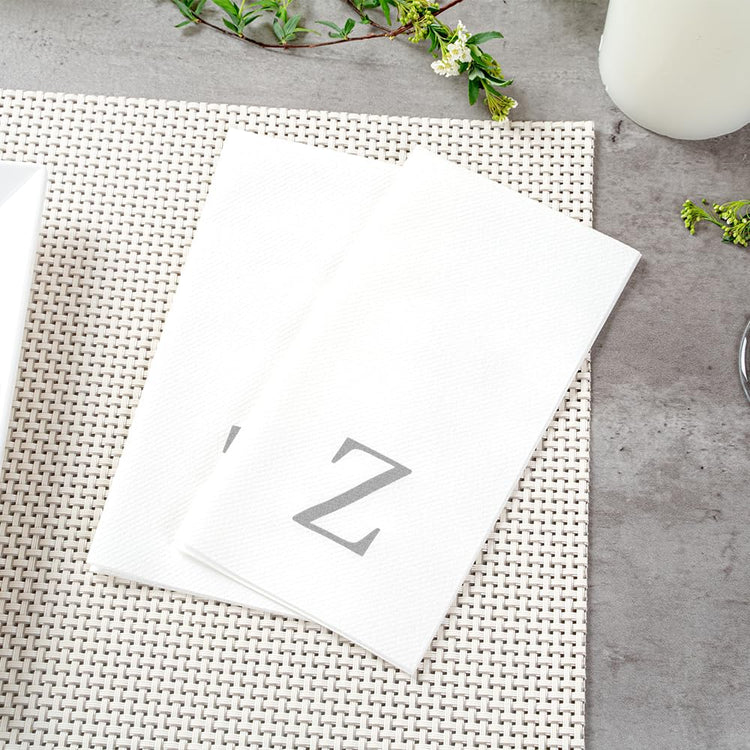 Silver Z White Linen Feel Guest Towel Napkin (2000 Count)