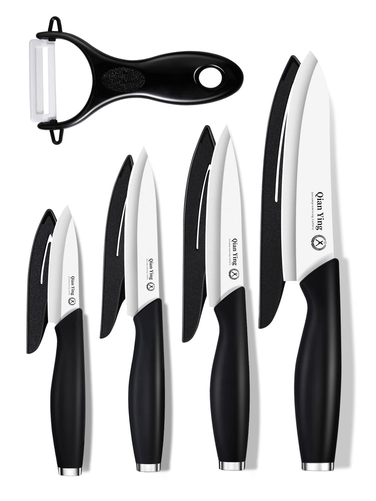 Ceramic Knife Set for Kitchen with Sheath (9 Count)