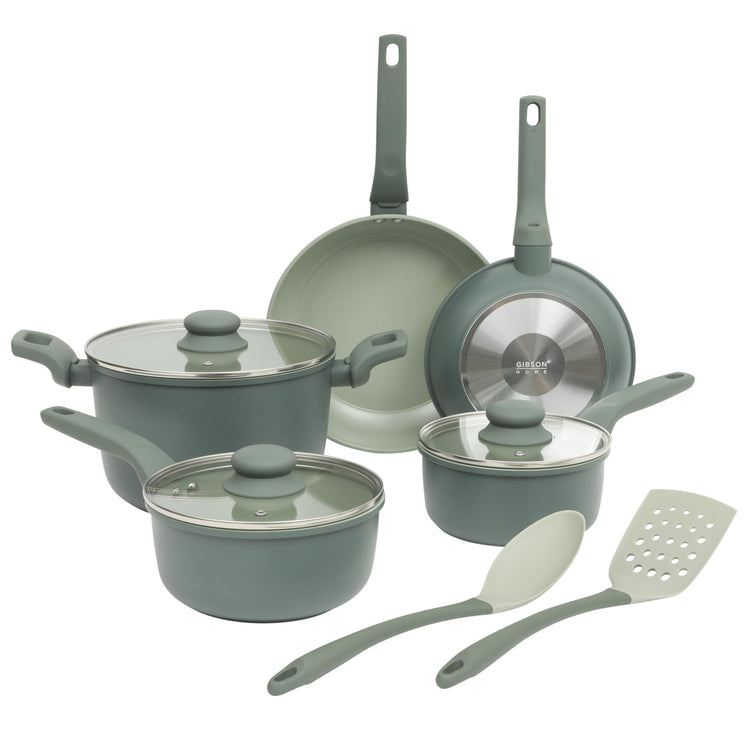 Barnsdall 10 Piece Premium PFA Free Ceramic Nonstick Pots and Pans Aluminum Induction Cookware Set W (10 Count)