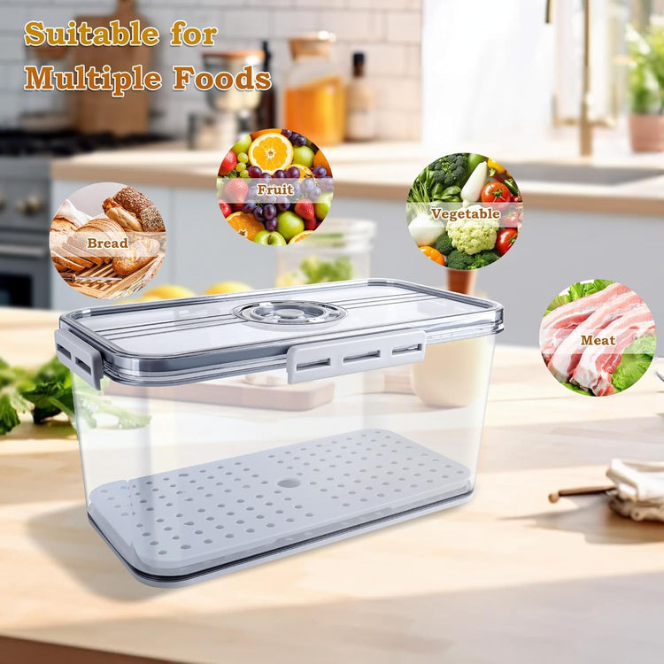 Bread Box for Kitchen Counter, Time Recording Bread Storage Container with Lid,Transparent Bread Storage Device with Drainage Pad, Homemade Bread Storage Container, Toasted Bread 11.81“x6.29”x3.93"