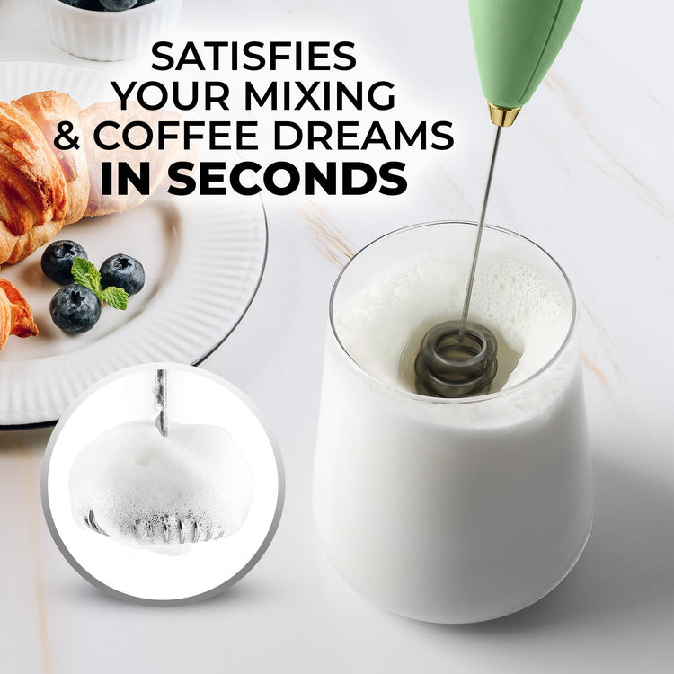 Powerful Milk Frother Wand With Duracell Batteries