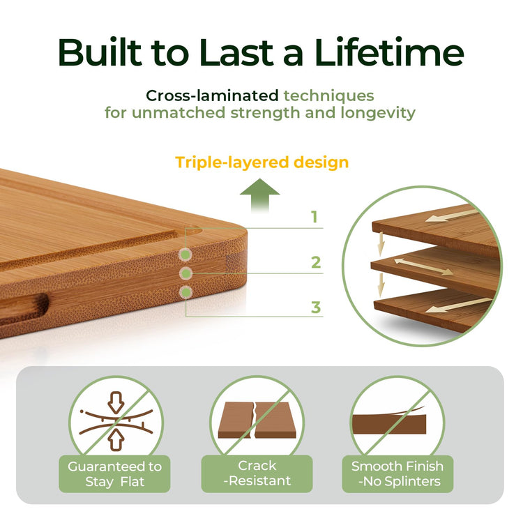 Bamboo Cutting Board (3 Count)