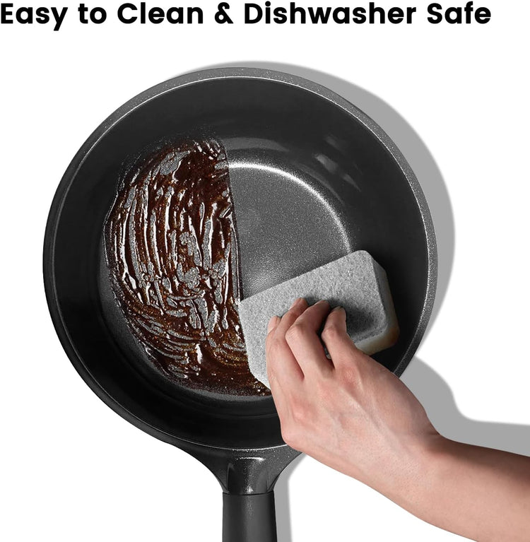 Ceramic Nonstick Frying Pan, Non Toxic Pan for Cooking, 8" 9.5" and 11" Frying Pan Skillet Set PFAS & PTFE & PFOA Free, Dishwasher Safe, Compatible with All Stovetops