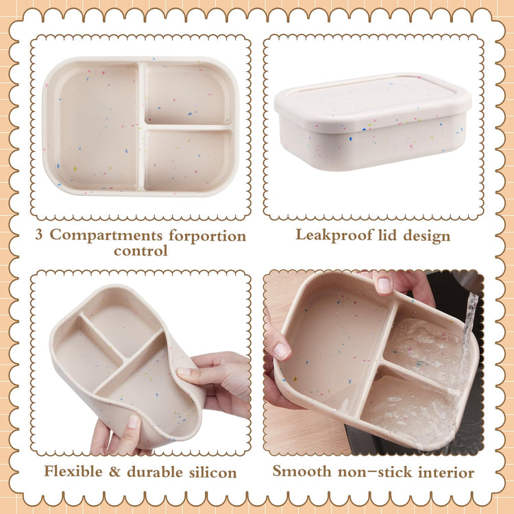 4 Pcs Silicone Bento Box (4 Count)
