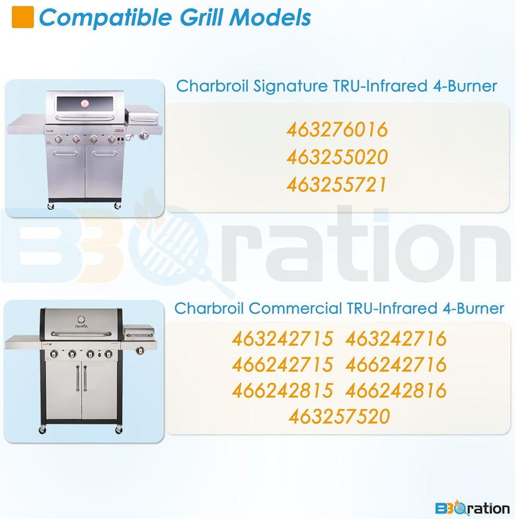 17" Grill Grates and Emitter for Charbroil TRU Infrared 4-Burner 463255020 463242715 463242716 463276016 466242715 463257520 Parts for Charbroil Grill Replacement Parts