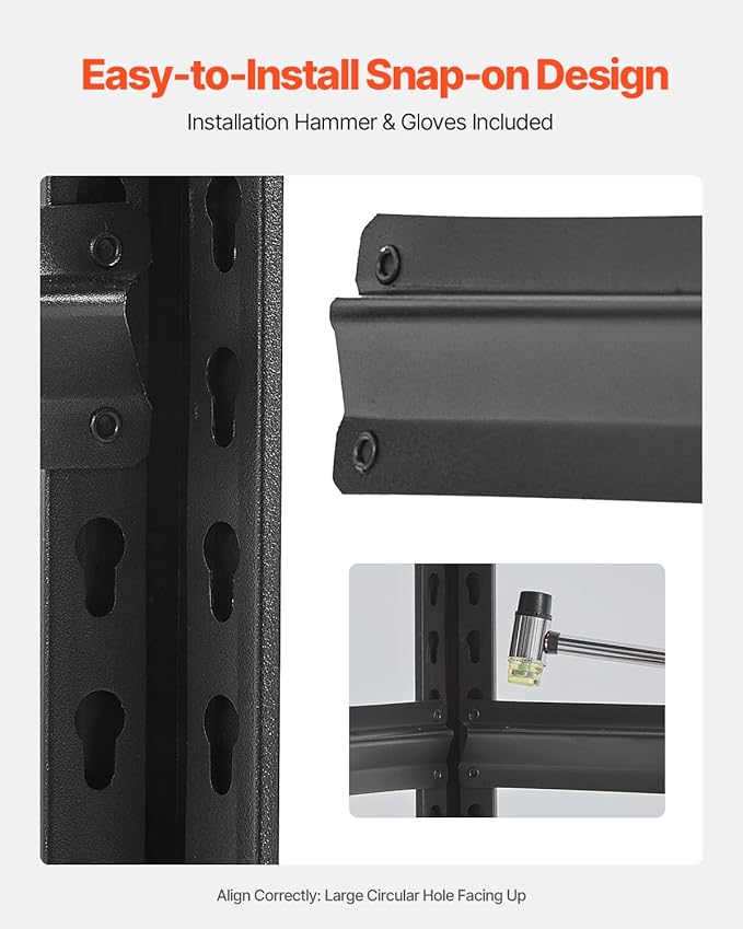 VEVOR Storage Shelves, 2000 lbs, 5 Tier Garage Storage Shelving, 18" D x 32" W x 72" H Adjustable Metal Shelves for Garage Shelves Utility Rack Shelf, Ideal for Kitchen, Warehouse, Basement, Black