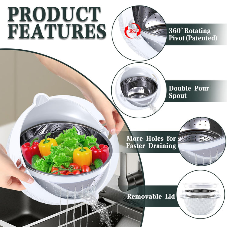 4 1 Colander with Bowl Set