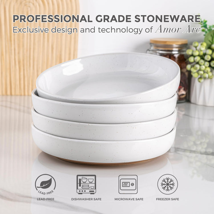 8.75'' Large Ceramic Pasta Bowls (4 Count)