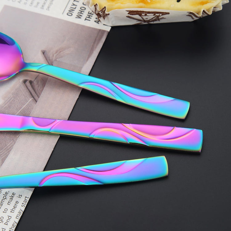 30 Piece Rainbow Silverware Set for 6 (30 Count)