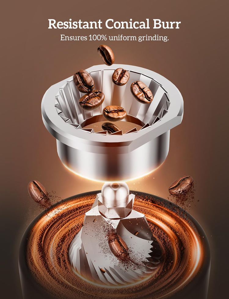 Stainless Steel Espresso Grinder with Portafilter Holder