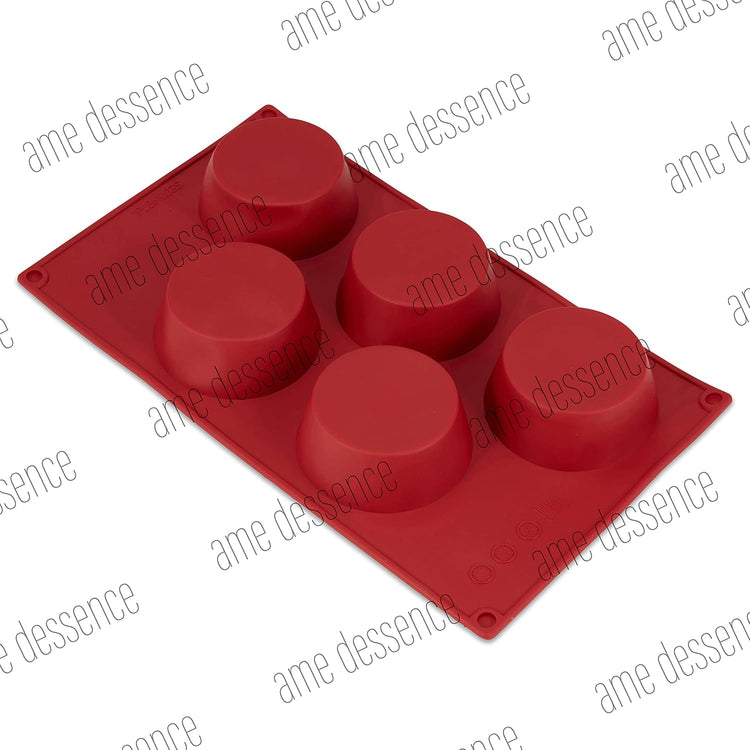 AME D'ESSENCE Muffin Shaped Silicone Baking Mold - Non-Stick, Flexible, 5-Cup Capacity (4.57 oz), Reusable and Food-Grade - Perfect for Muffins, Cupcakes, Brownies, and More!