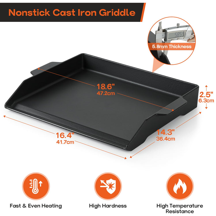 Onlyfire Universal Cast Iron Cooking Griddle