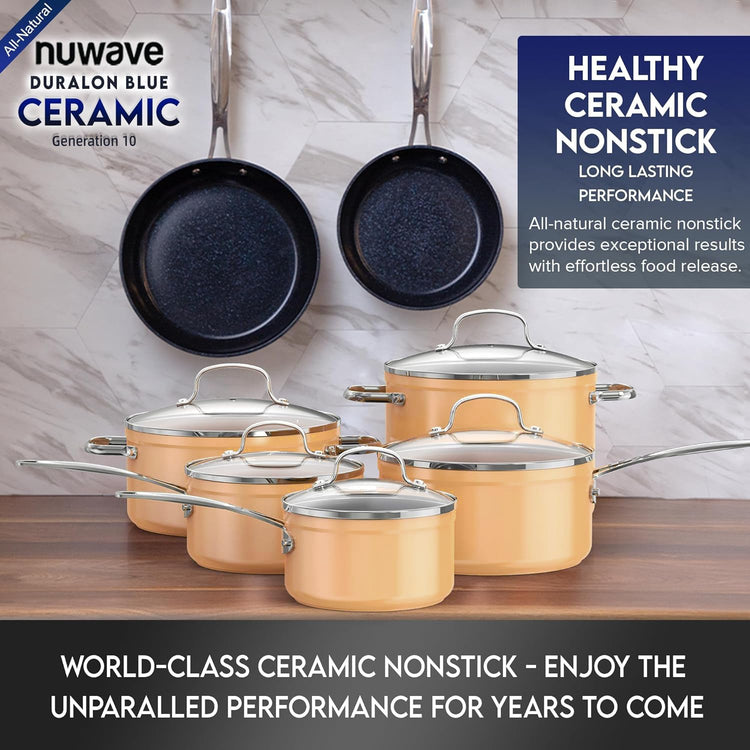 Healthy Duralon Blue Ceramic Nonstick Cookware Set