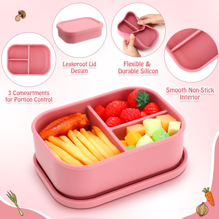 4 Pcs Silicone Bento Box (4 Count)