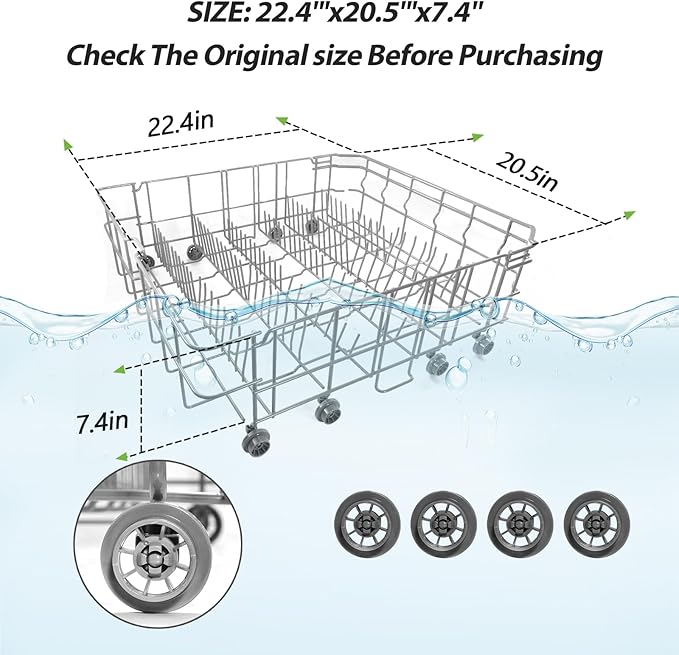 ใ๐ฎ๐ฌ๐ฎ๐ฒ ๐๐ฅ๐๐ง๐๐๐๐ใ DD82-01384A Dishwasher Dishrack Lower rack Parts Assembly (22.5'' D x 20.5'' W inch) - Fit For Samsung DIshwasher OEM Parts DD81-02295A